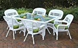 Tortuga US PSD-66-WH MONTL 7 Piece Portside Dining Set with Coastal White Wicker Tortuga US PSD-66-WH MONTL 7 Piece Portside Dining Set with Coastal White Wicker