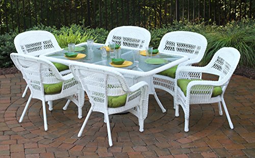 Tortuga US PSD-66-WH MONTL 7 Piece Portside Dining Set with Coastal White Wicker