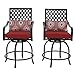 PHI VILLA Outdoor Extra Wide Height Swivel Bar Stools Arms Chairs 2 Pack