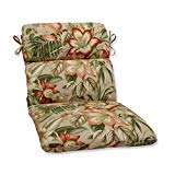 40.5″ Green, Tan and Coral Tropical Garden Decorative Outdoor Patio Rounded Chair Cushion Review