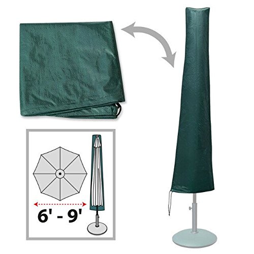 Umbrella PE Cover for Standard Umbrella 10‘X13’ Protective Patio Winter Outdoor Furniture Protector-Green