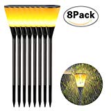 Kshioe Dancing Flames Solar Lights, Outdoor 96 LEDs Wineglass Style Flickering Torch Waterproof Path/Wall Light 3 in 1 Garden Lantern Spotlight for Christmas Decoration, Dust to Dawn Auto On/Off (8)