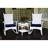 Tortuga Portside 3 Piece Patio Bistro Set in White Tortuga Portside 3 Piece Patio Bistro Set in White