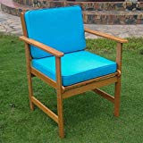 International Caravan TT-1B-006-2CH-AB-IC Furniture Piece Set of Two Royal Tahiti Gulf Port Arm Chair with Aqua Blue Cushions For Sale International Caravan TT-1B-006-2CH-AB-IC Furniture Piece Set of Two Royal Tahiti Gulf Port Arm Chair with Aqua Blue Cushions For Sale