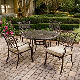 Hanover TRADITIONS5PC Traditions 5-Piece Deep-Cushioned Outdoor Dining Set, Includes 4 Deep Cushioned Dining Chairs and 48-Inch Round Dining Table Hanover TRADITIONS5PC Traditions 5-Piece Deep-Cushioned Outdoor Dining Set, Includes 4 Deep Cushioned Dining Chairs and 48-Inch Round Dining Table