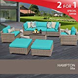 Hampton 8 Piece Outdoor Wicker Patio Furniture Set 08a