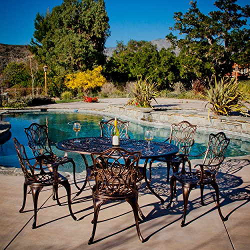 Great Deal Furniture 230488 Gardena 7 Piece Outdoor Dining Set